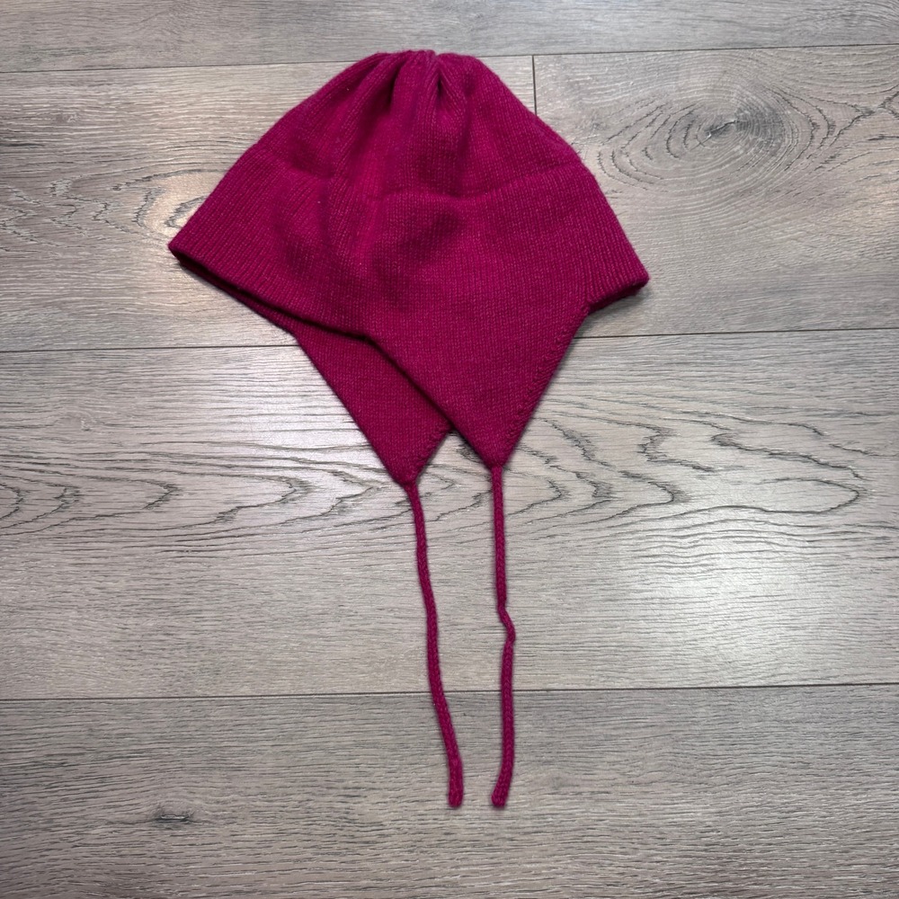 Golightly Cashmere‎ Earflap Beanie Hat Magenta Pink Santa Fe Taos Made in USA